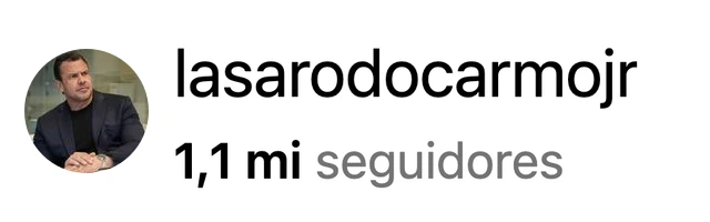 Perfil de Lásaro do Carmo no Instagram