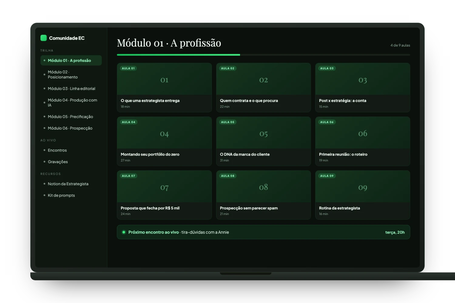 A trilha completa da profissão